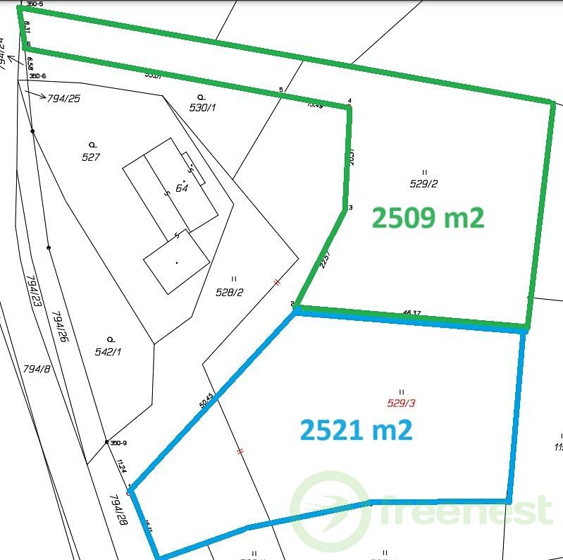 Prodej stavebního pozemku 2509 m² – fotografie 2