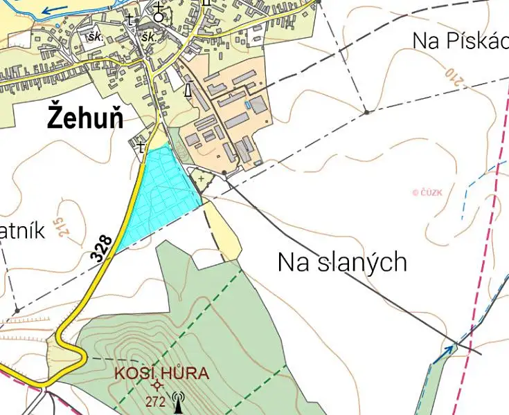 Prodej stavebního pozemku 857 m², Žehuň – náhled fotky 2