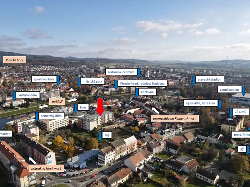 Pronájem bytu 1+kk 31 m², Písek – náhled fotky 3