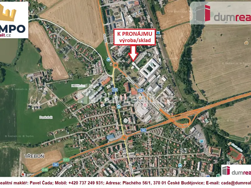 Pronájem výrobní haly, prostoru 913 m², Třeboň – náhled fotky 2