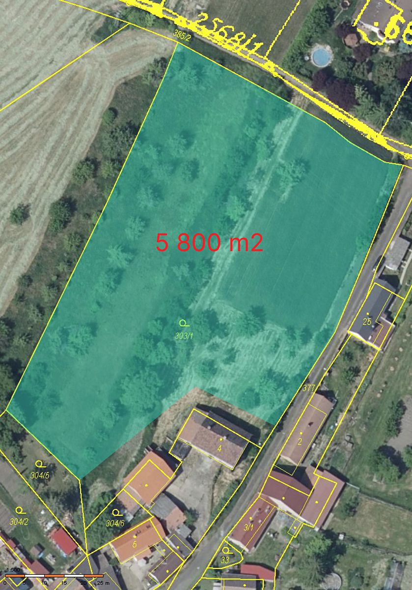 Prodej stavebního pozemku 5844 m² – fotografie 3