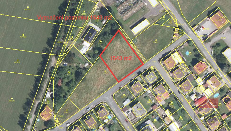 Prodej stavebního pozemku 1543 m²