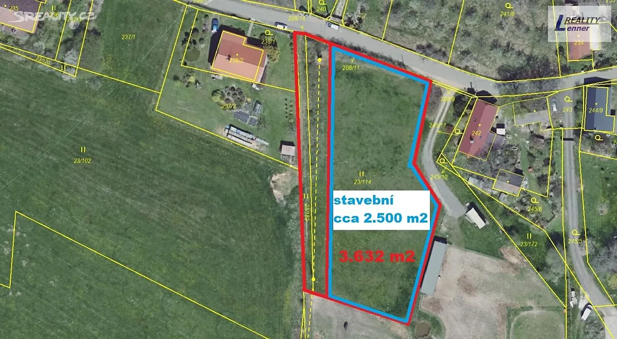 Prodej stavebního pozemku 3632 m² - Widok 2