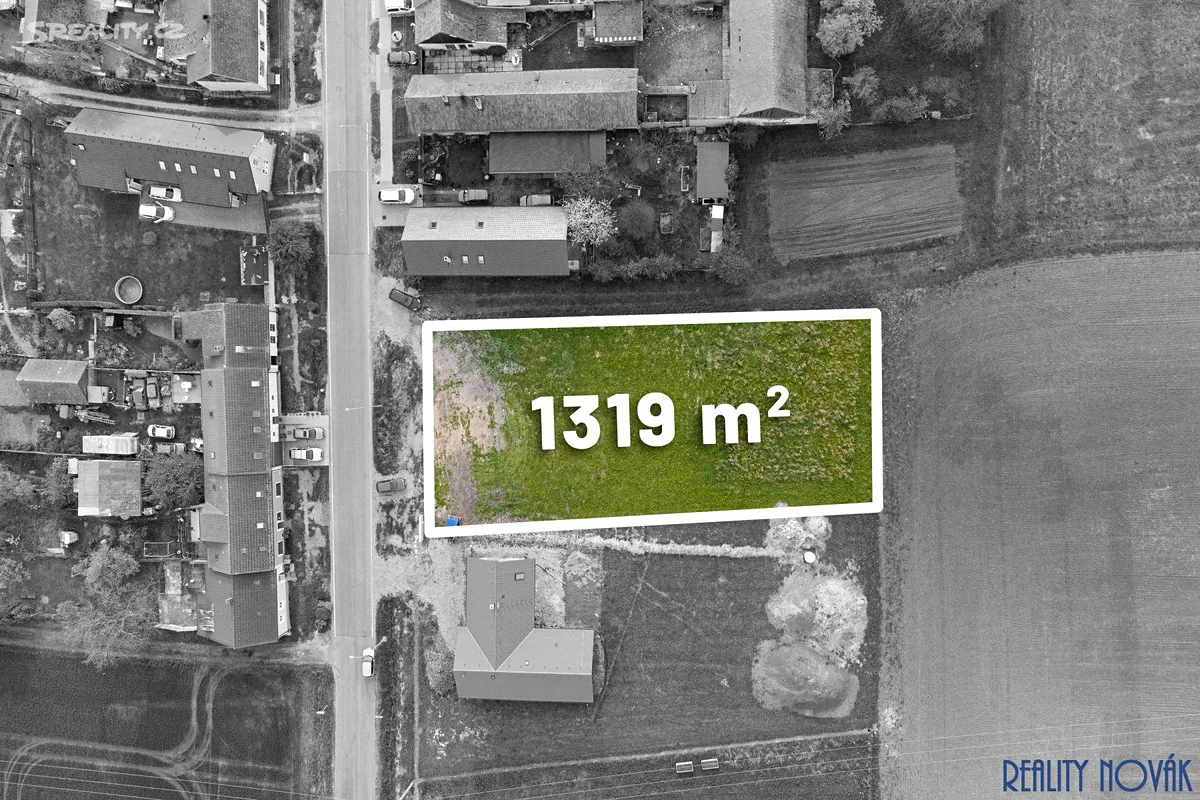 Prodej stavebního pozemku 1319 m² – pohled 3