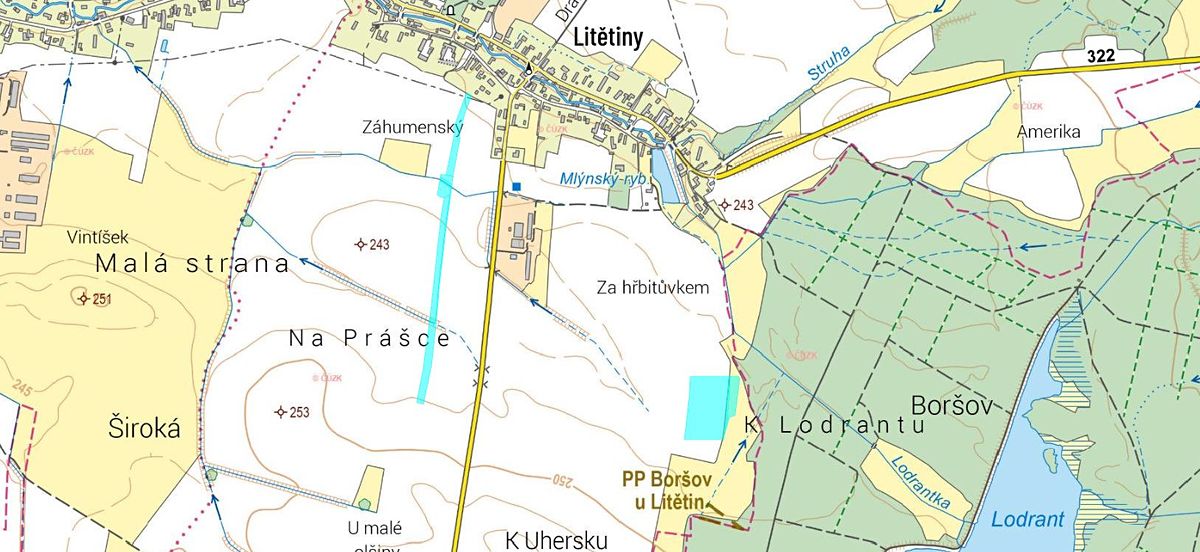 Prodej pole 15905 m², Dolní Roveň – fotka 1 z 3