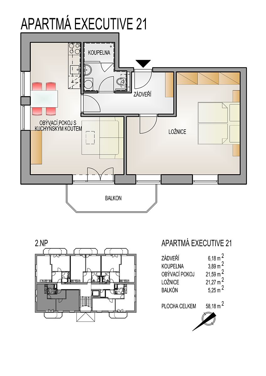 Prodej bytu 2+kk 54 m² – fotografie 2