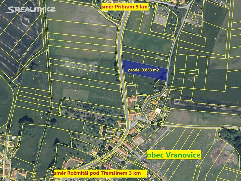 Prodej  stavebního pozemku 3 863 m² - View 2