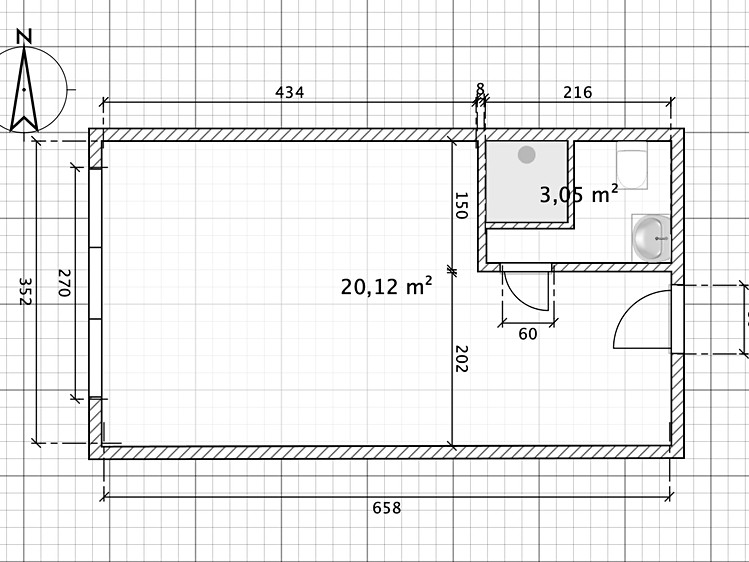 Pronájem bytu 1+kk, 22 m² (10 z 10)