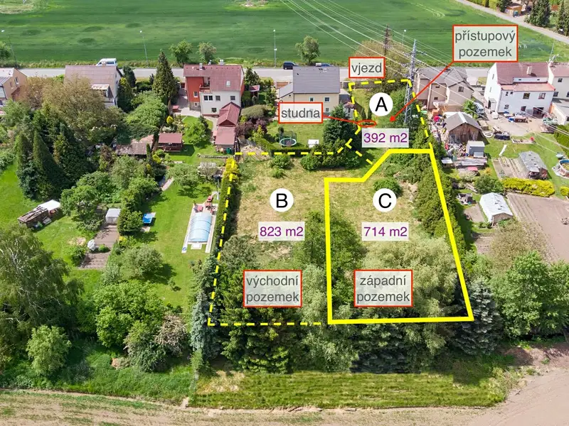 Prodej stavebního pozemku 910 m², Plzeň – náhled fotky 2