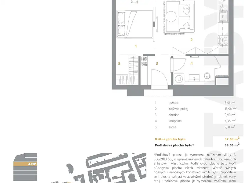 Prodej bytu 2+kk 37 m², Ostrava – náhled fotky 3