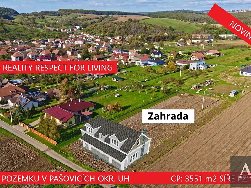 Prodej stavebního pozemku 3551 m², Pašovice – náhled fotky 1