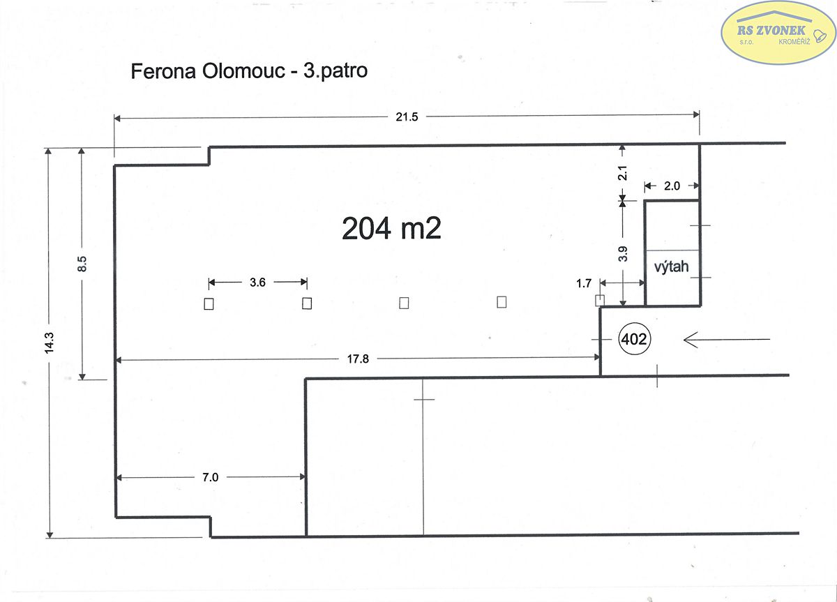 Pronájem kanceláře 204 m² – fotografie 3