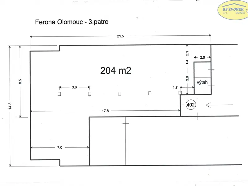 Pronájem kanceláře 204 m², Olomouc – náhled fotky 3