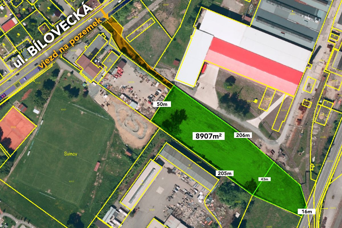 Prodej komerčního pozemku 9407 m²
