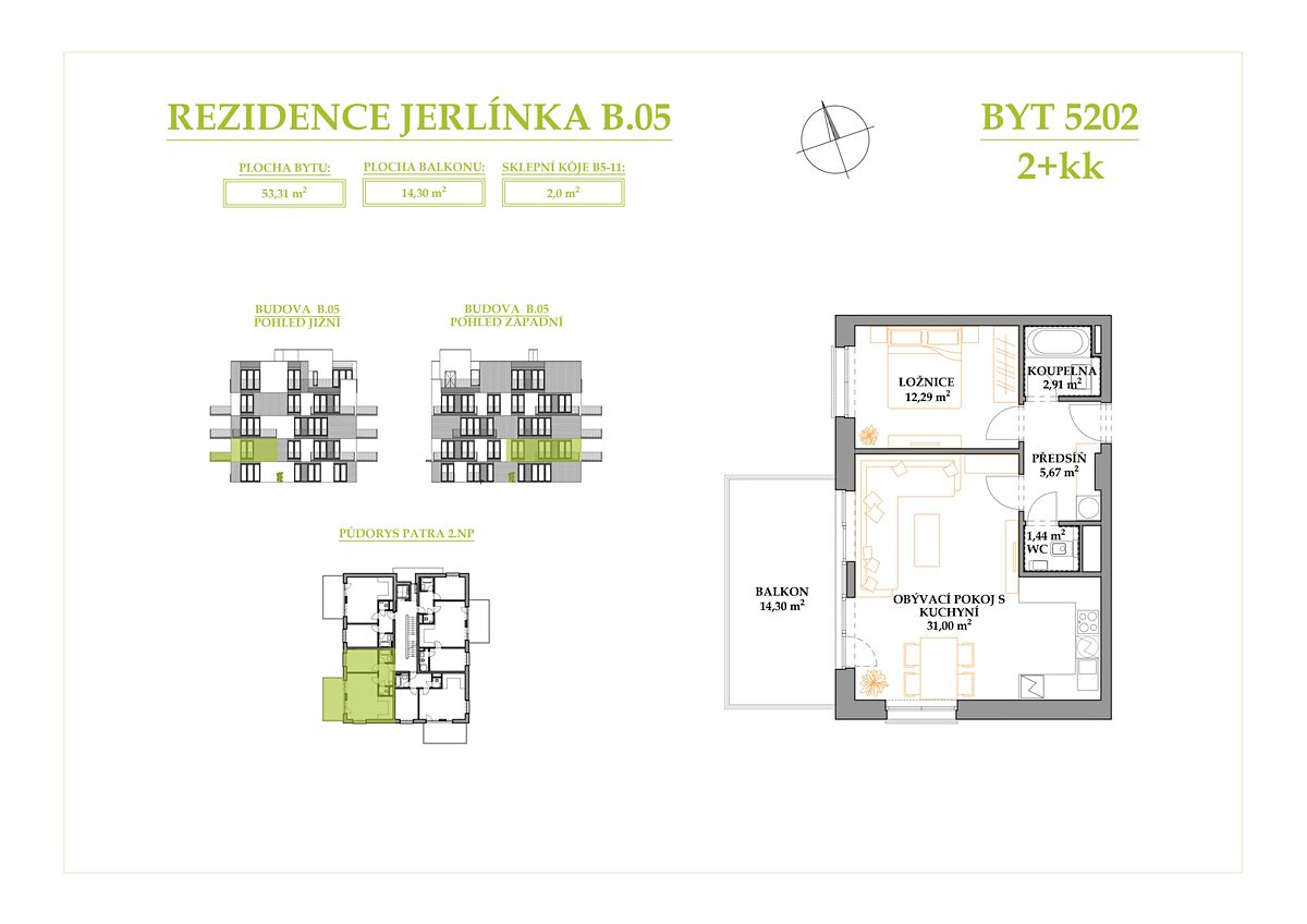 Prodej bytu 2+kk 53 m² – fotografie 4