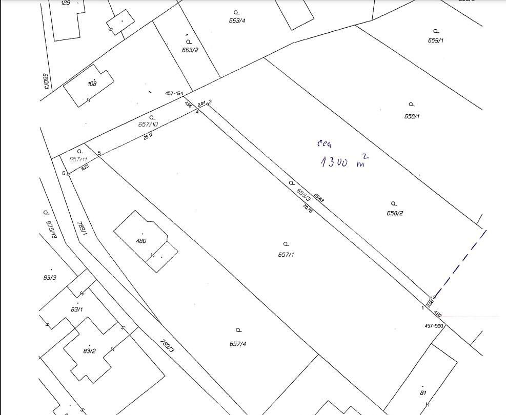 Prodej stavebního pozemku 1300 m² – fotografie 2