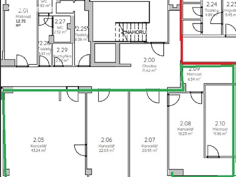 Pronájem kanceláře 584 m² – pohled 6