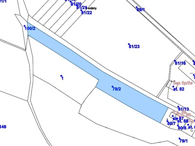 Prodej podílu 1/12  stavebního pozemku 722 m²
