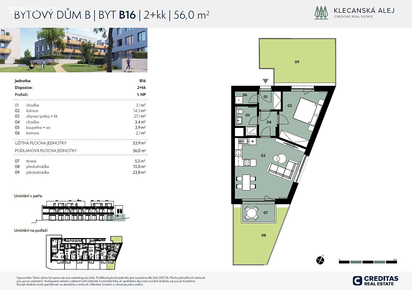 Prodej bytu 2+kk 56 m² - Więcej