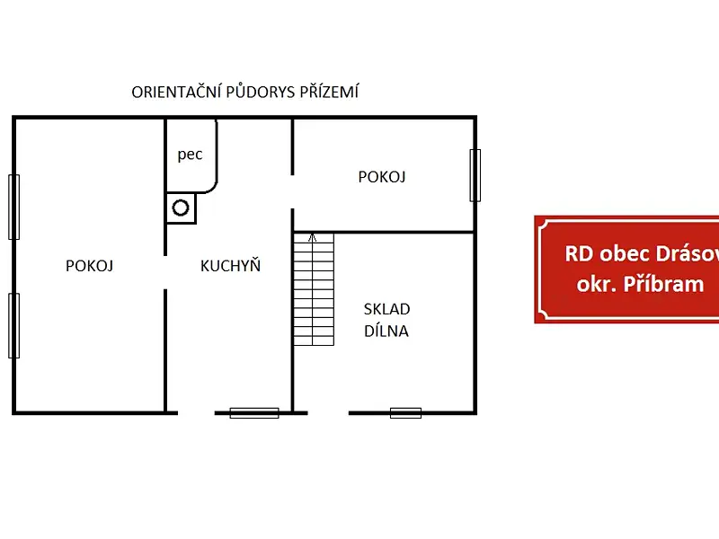 Prodej rodinného domu 60 m², pozemek 489 m², Drásov – náhled fotky 2