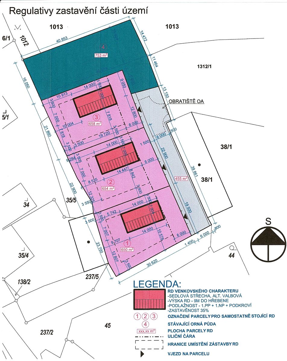Prodej stavebního pozemku 658 m² – fotografie 3