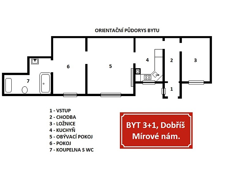 Prodej bytu 3+1, 59 m² (3 z 20)