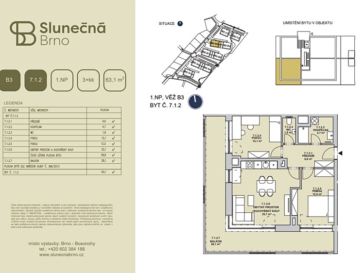 Wohnung 3+kk zum Kauf, 63 m² (6 von 8)