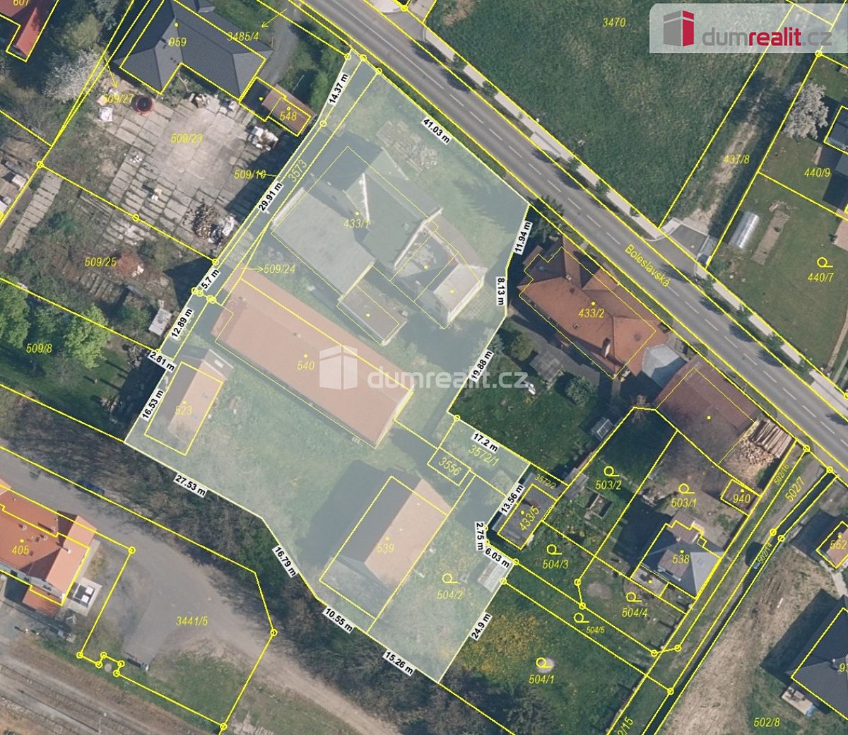 Prodej stavebního pozemku 4412 m², Mšeno – fotka 1 z 3