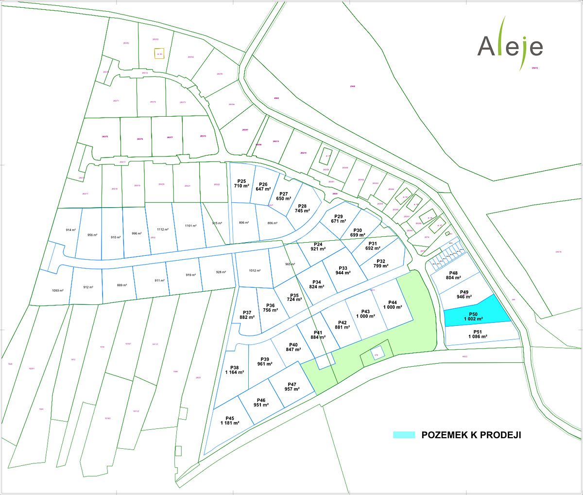 Prodej stavebního pozemku 1002 m²
