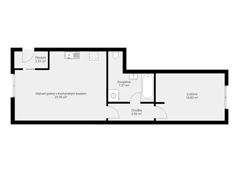 Prodej bytu 2+kk 54 m², Praha – náhled fotky 3