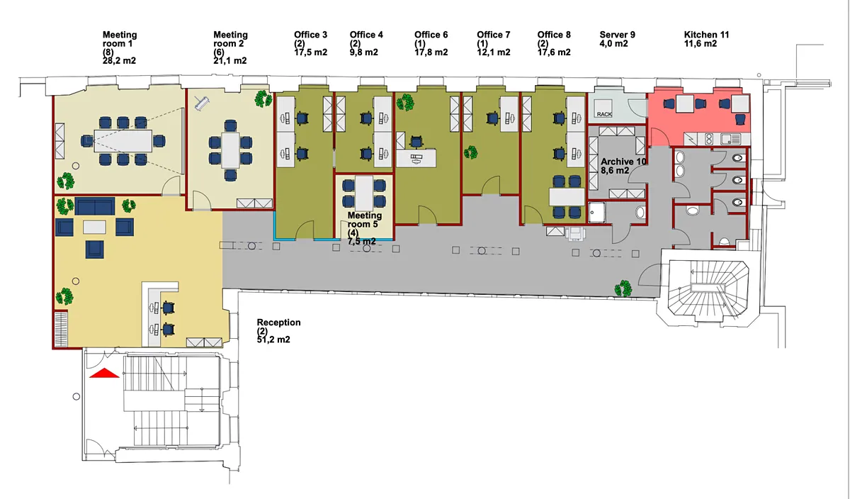 Pronájem kanceláře 322 m² – pohled 3