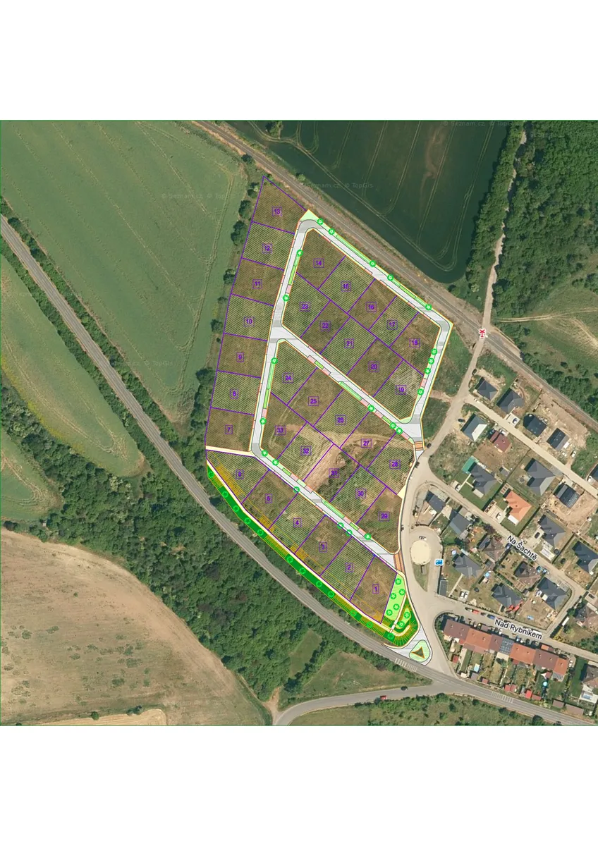 Prodej stavebního pozemku 600 m² – pohled 4