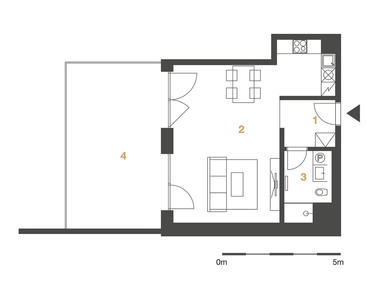 Prodej bytu 1+kk 45 m² – fotografie 2