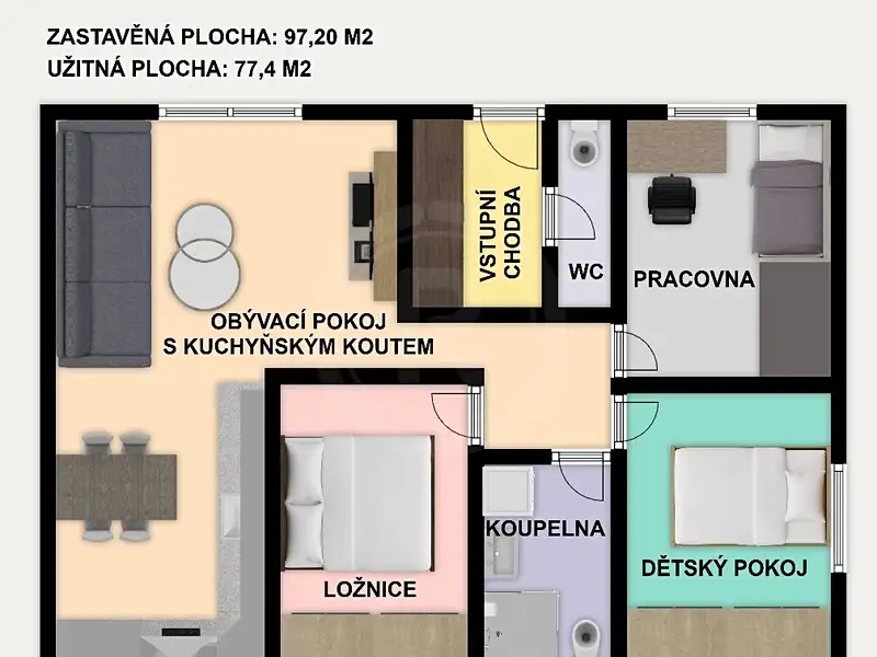 Prodej rodinného domu 84 m², pozemek 122 m², Včelná – náhled fotky 2