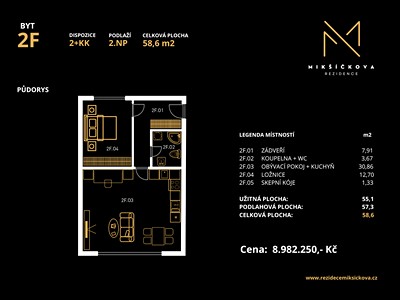 Wohnung 2+kk zum Kauf, 58 m² (3 von 9)