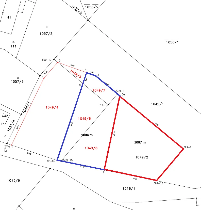 Prodej stavebního pozemku 1007 m² - Widok 5