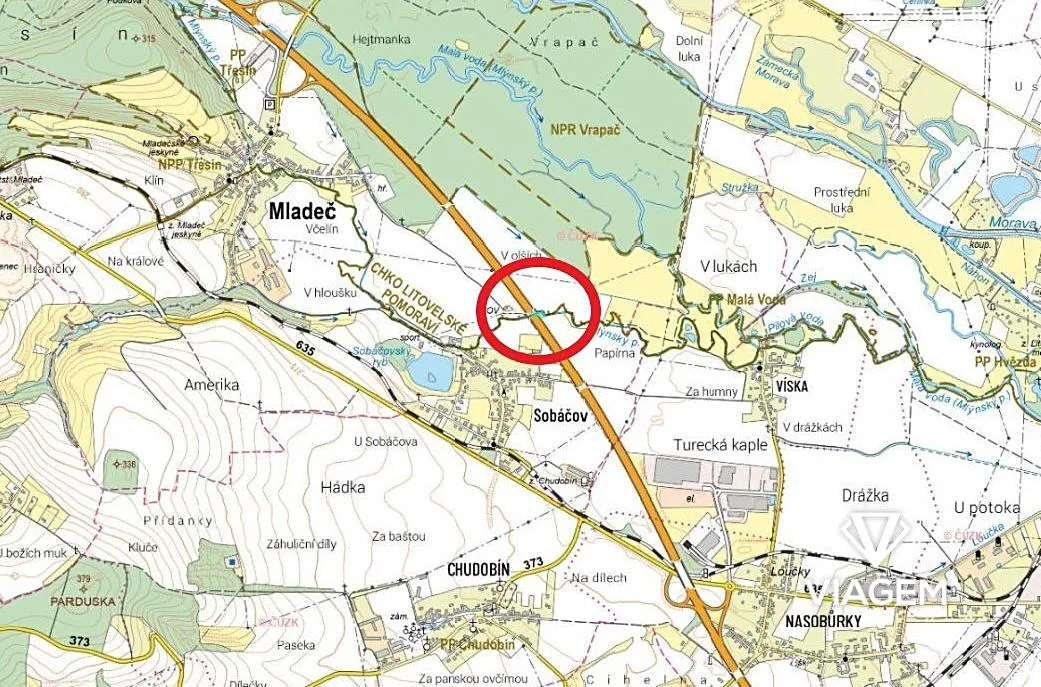 Prodej pole 1028 m²