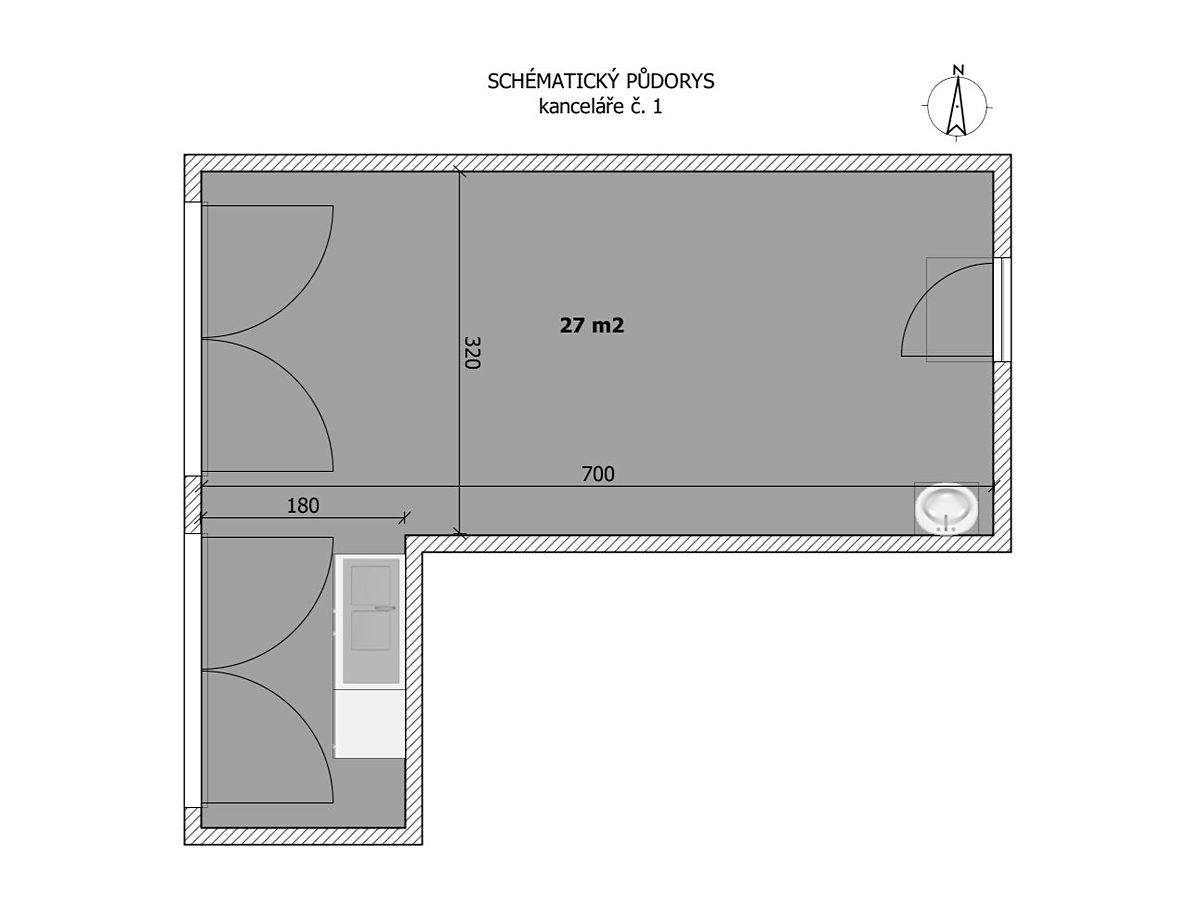 Pronájem kanceláře 27 m² – fotografie 3