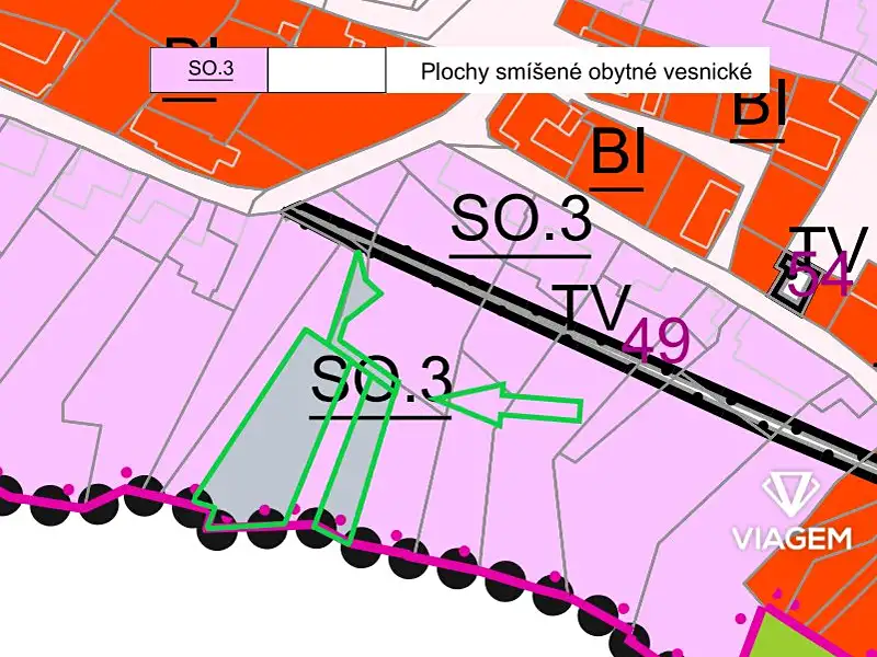Prodej stavebního pozemku 1023 m², Soběsuky – náhled fotky 2