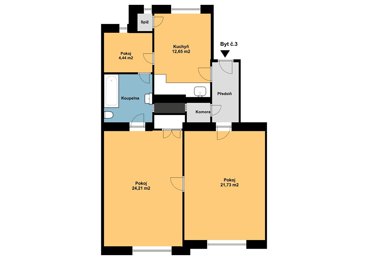 Prodej bytu 3+kk 77 m² – fotografie 3