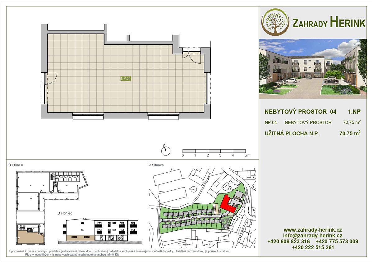 Pronájem obchodního prostoru 71 m², Herink – fotka 1 z 3