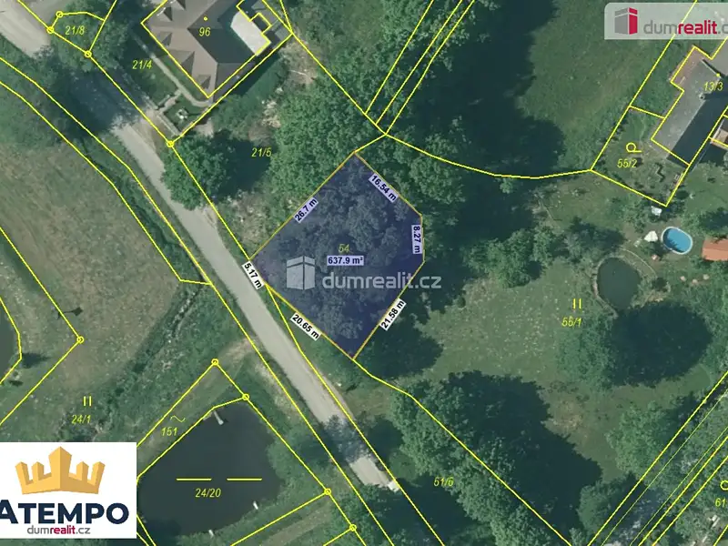 Prodej stavebního pozemku 634 m², Nová Bystřice – náhled fotky 3