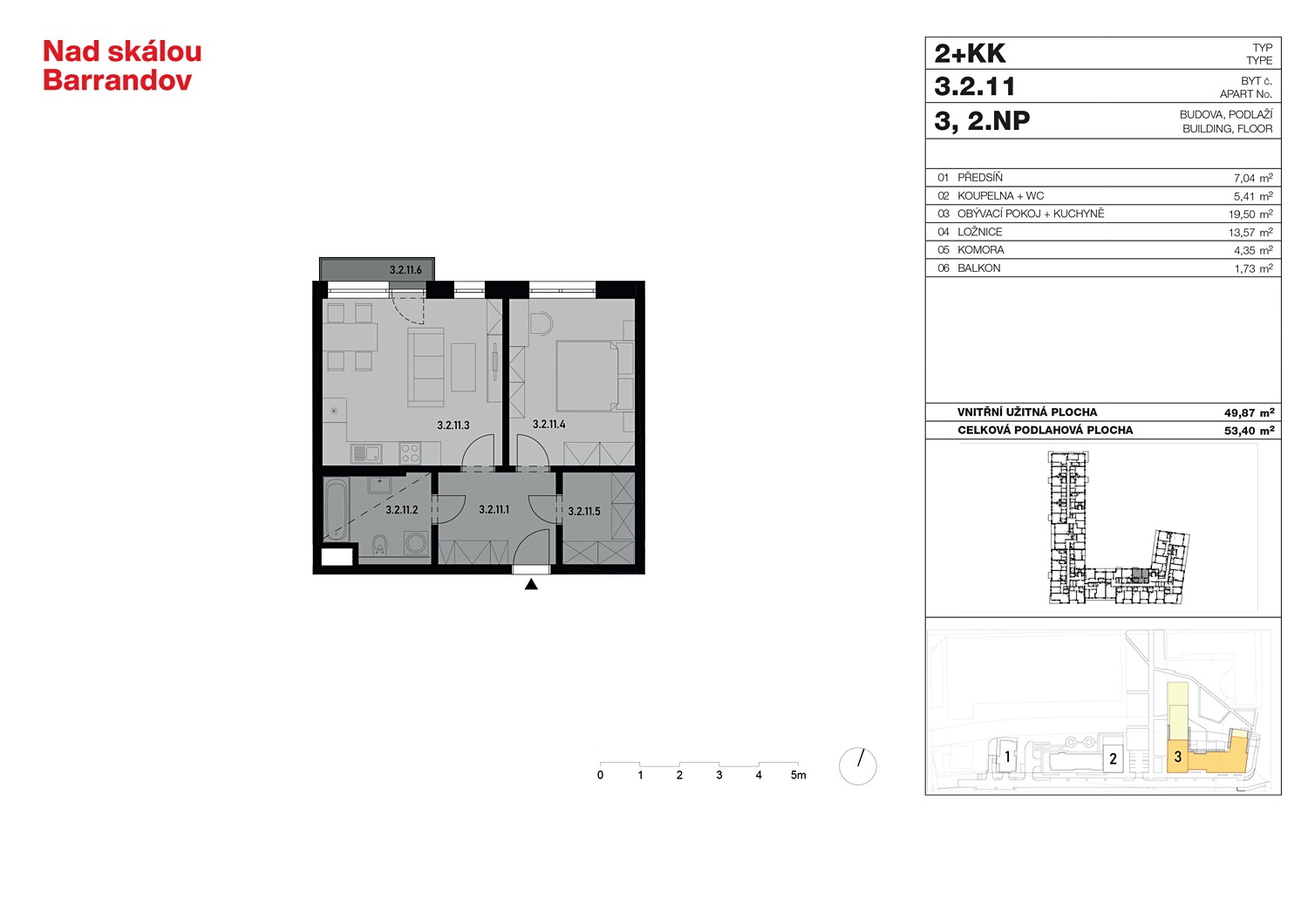 Prodej bytu 2+kk 53 m² (Jednopodlažní) – pohled 4