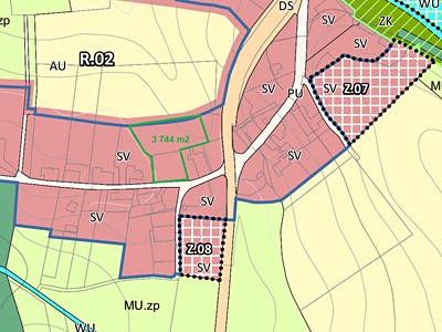 Prodej  stavebního pozemku 3 744 m²