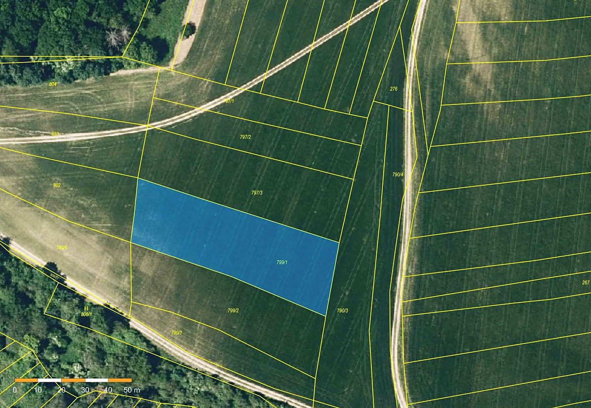 Prodej pole 2507 m², Kudlovice – fotka 1 z 3