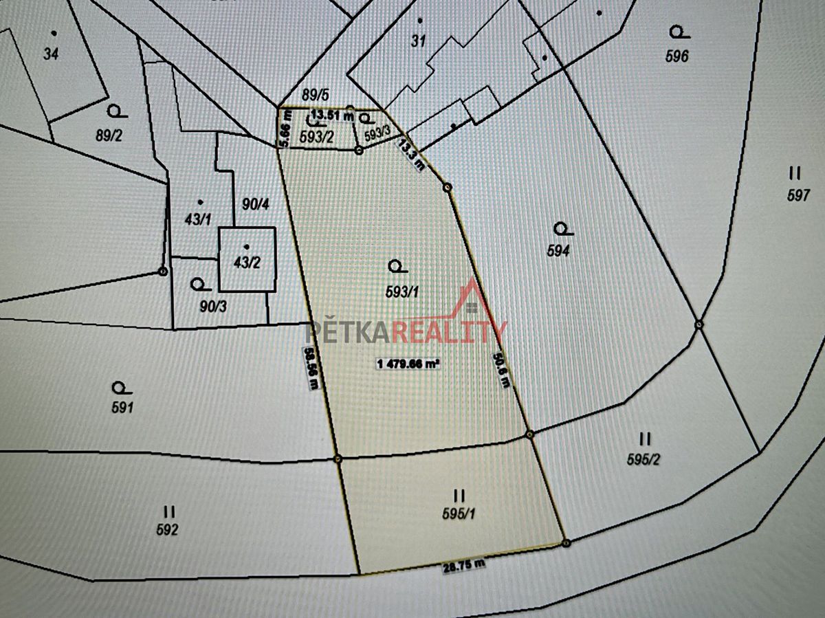 Prodej stavebního pozemku 1463 m² – fotografie 3