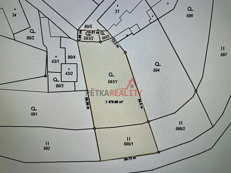 Prodej stavebního pozemku 1463 m², Tábor – náhled fotky 3