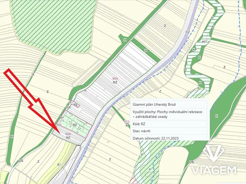 Prodej zahrady 1175 m², Uherský Brod – náhled fotky 3
