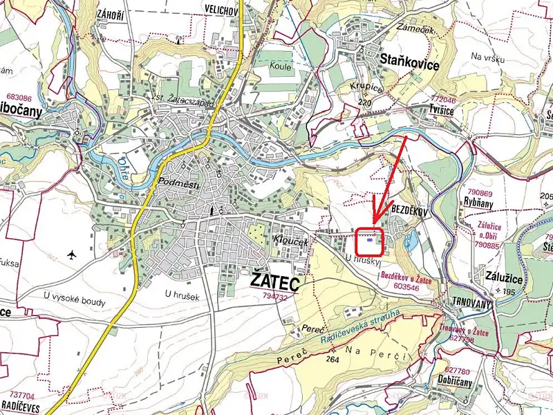 Prodej stavebního pozemku 909 m², Žatec – náhled fotky 1