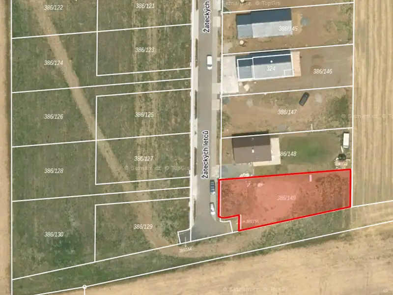 Prodej stavebního pozemku 909 m², Žatec – náhled fotky 3